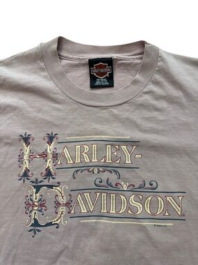 Vintage Harley Davidson Men’s T-Shirt Size Large Lavender Springfield IL USA